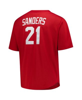 Men's Deion Sanders Red Cincinnati Reds Big & Tall Cooperstown Mesh Batting Practice Jersey