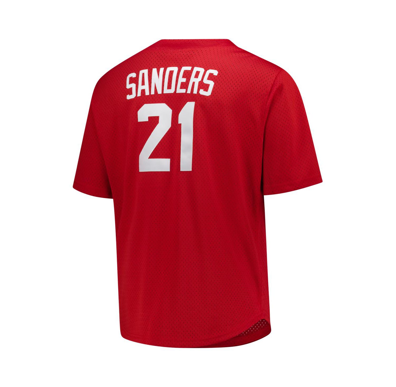 Men's Deion Sanders Red Cincinnati Reds Big & Tall Cooperstown Mesh Batting Practice Jersey