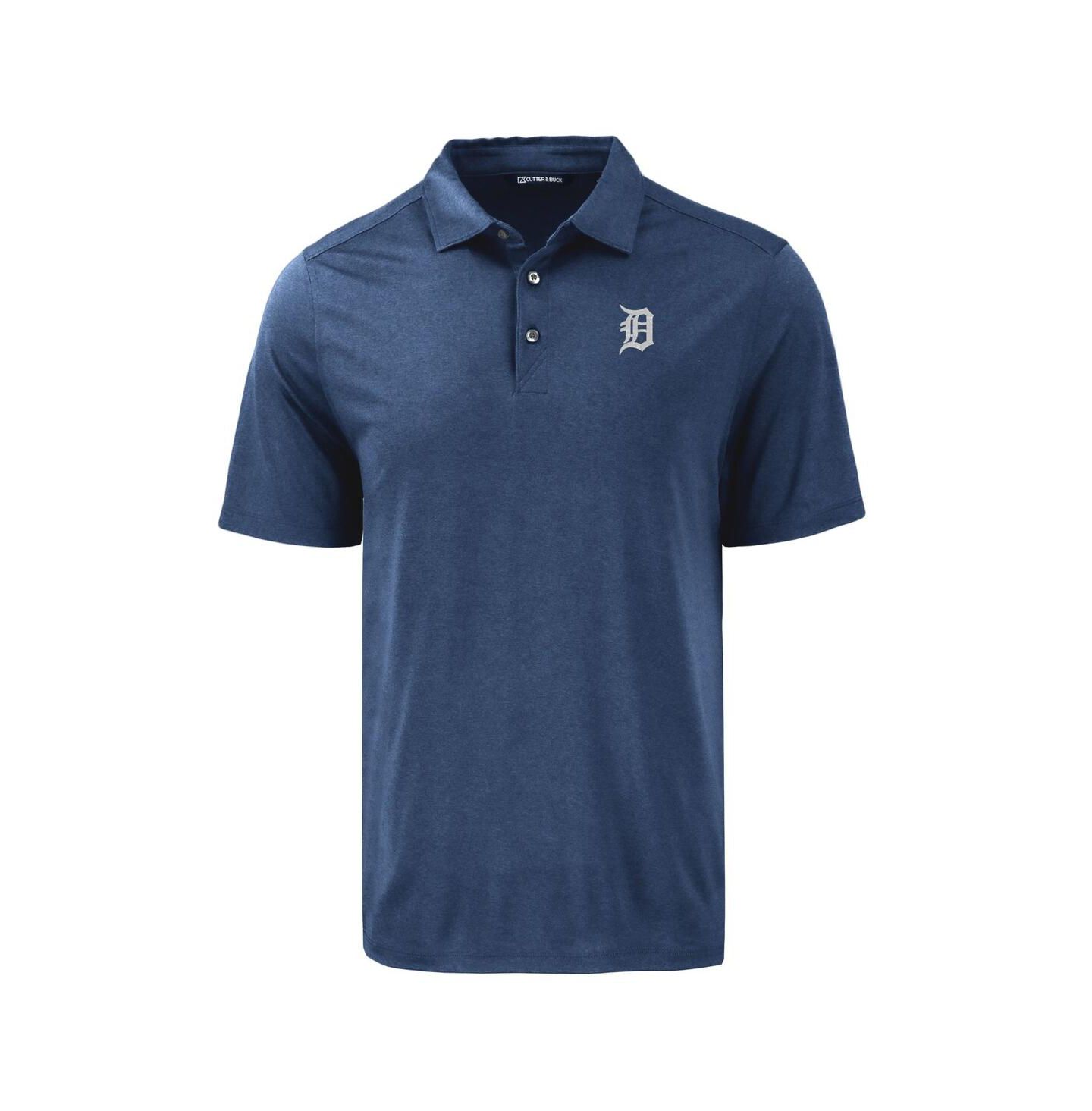 Мужское поло Cutter & Buck Navy Detroit Tigers Coastline Epic Comfort Eco Polo — фото 2