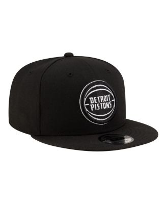 Men's Black/White Detroit Pistons Team 9FIFTY Snapback Hat