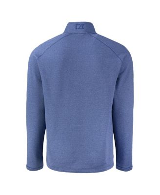 Men's Heather Blue New York Mets Peshastin Eco Fleece Raglan Quarter-Zip 
