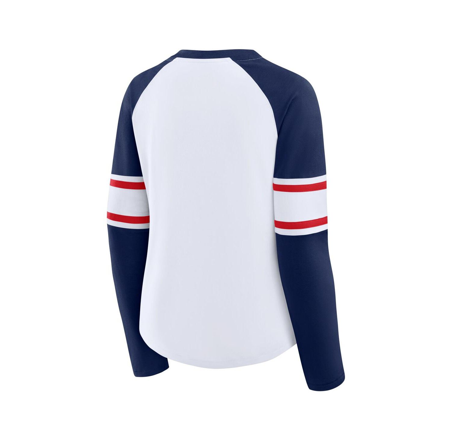 Women's White/Navy Atlanta Braves Blitz Package Raglan Lace-Up V-Neck Long Sleeve T-Shirt