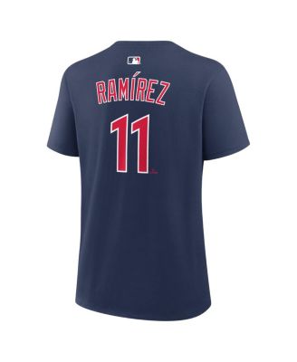 Women's Jos&eacute; Ramírez Navy Cleveland Guardians Name & Number T-Shirt