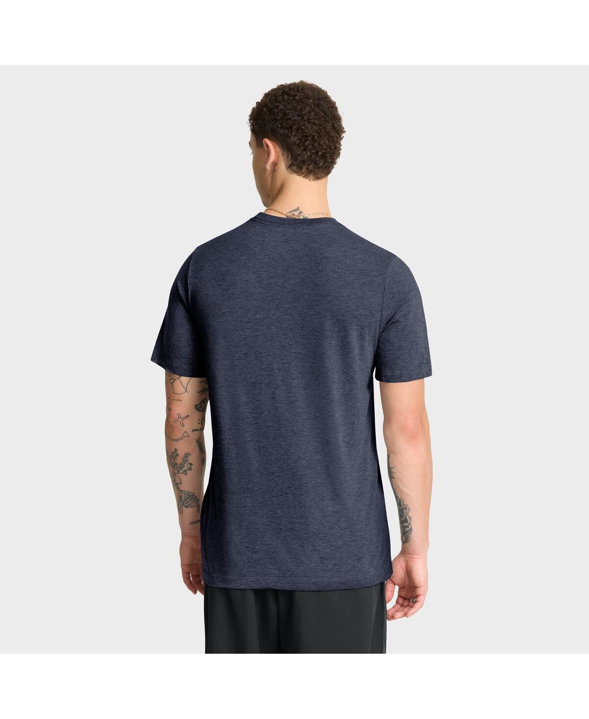 Nike Men's Heather Navy Atlanta Braves Stacked Tri-Blend T-Shirt