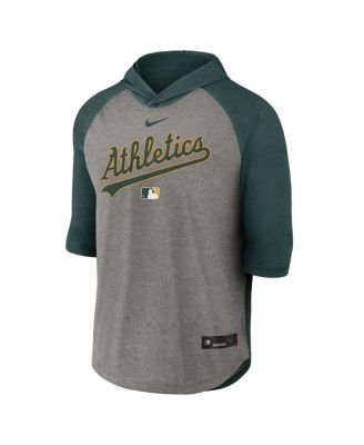 Men's Green Athletics Authentic Collection Flux Dri-FIT Raglan 3/4-Sleeve Hooded T-Shirt