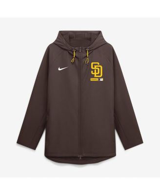 Men's Brown San Diego Padres Authentic Collection Raglan Therma-FIT Full-Zip Hooded Jacket