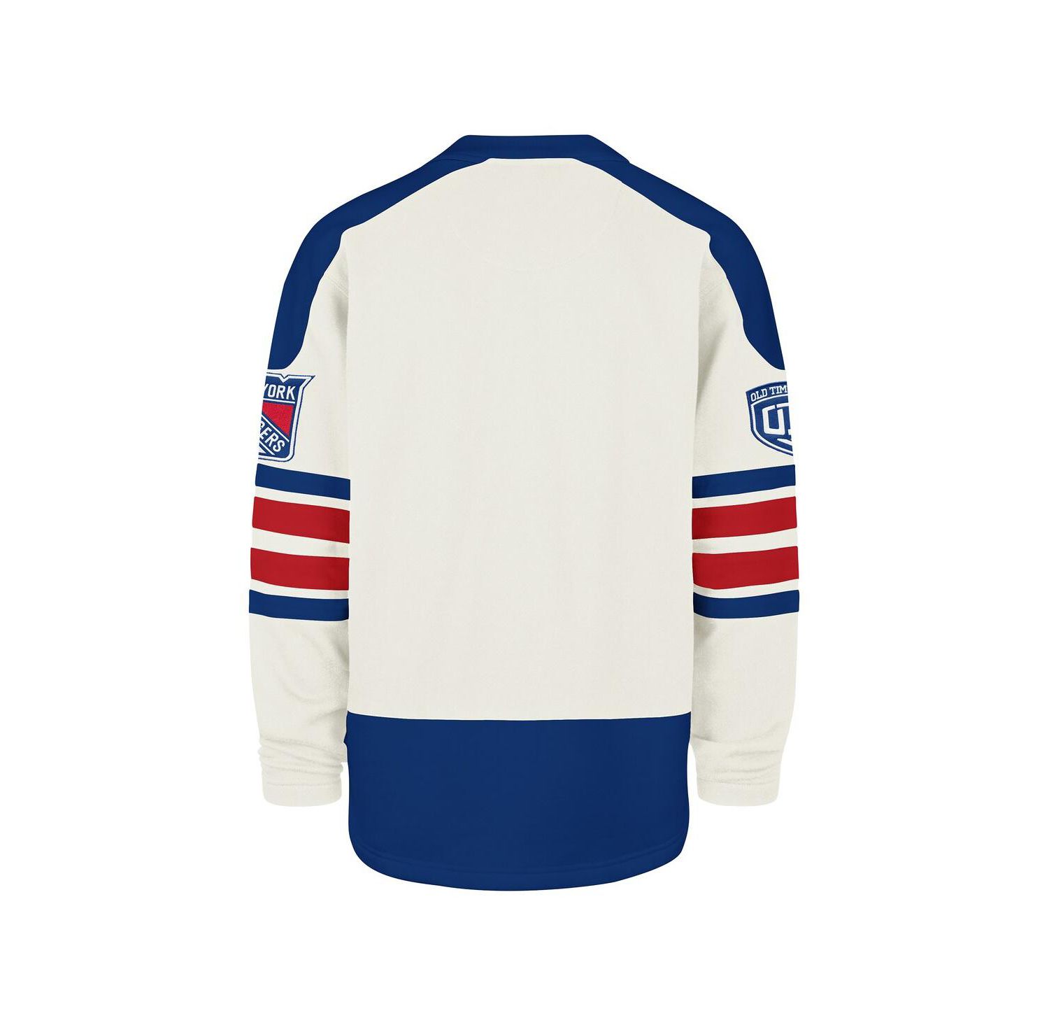 Men's Cream New York Rangers Pond Hockey Trio Eternal Lacer Sweatshirt