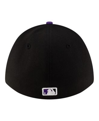 Men's Black Colorado Rockies Alternate Player Replica 39THIRTY M-Crown Flex Hat