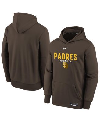 Big Boys and Girls Brown San Diego Padres Authentic Collection Therma-FIT Hoodie