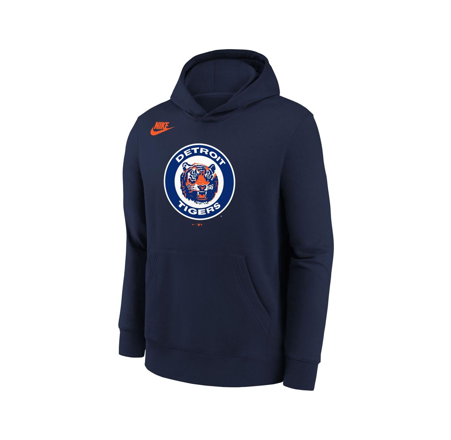 Big Boys and Girls Athletic Navy Detroit Tigers Club Fleece Hoodie