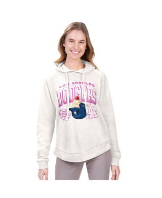 Women's Cream Los Angeles Dodgers Ice Cream Angel Raglan Fleece Hoodie