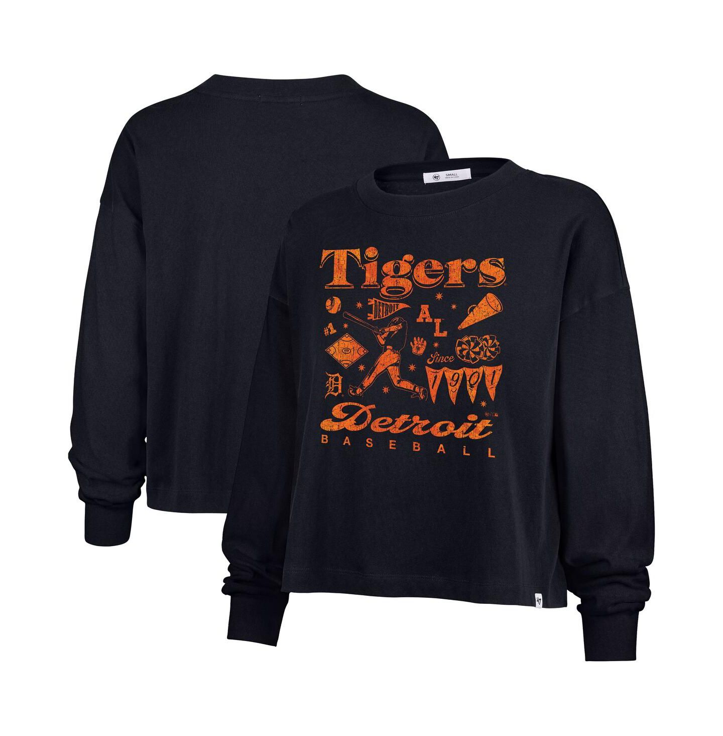 Женская футболка '47 Brand Navy Detroit Tigers Team Collage Sydney Long Sleeve — фото 1