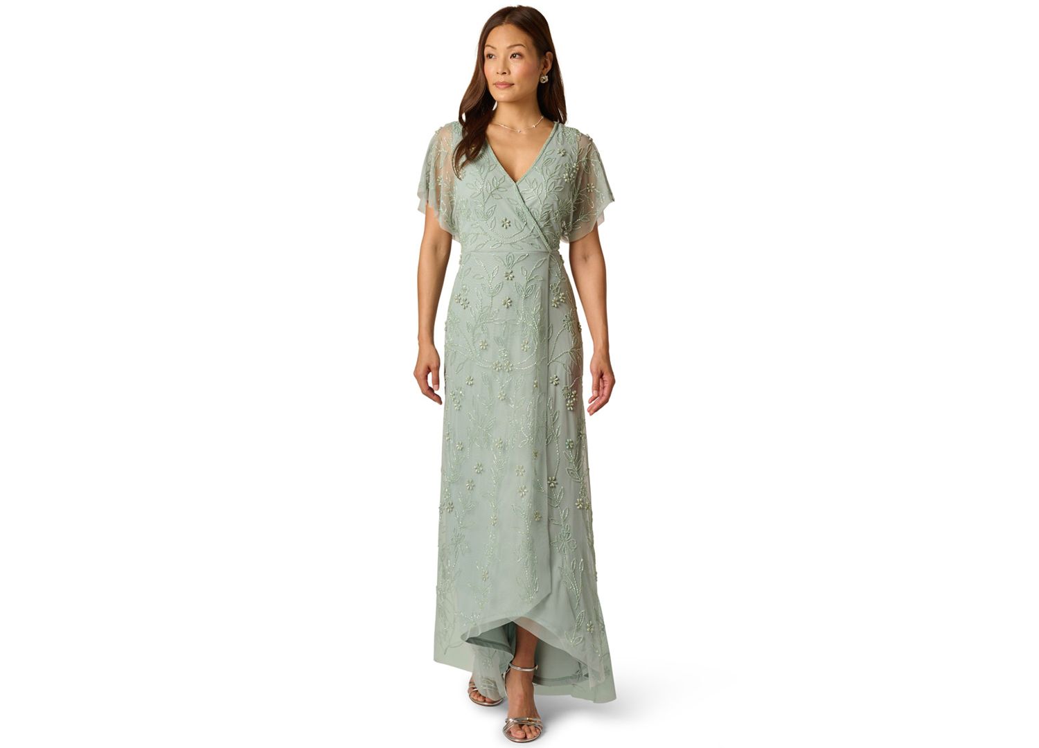 Women's Surplice V-Neck Bead Dress