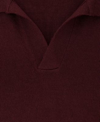 Men's Merino Wool Open Collar Polo Shirt