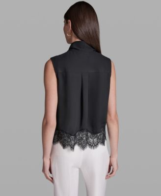 Women's Sleeveless Tie-Neck Top