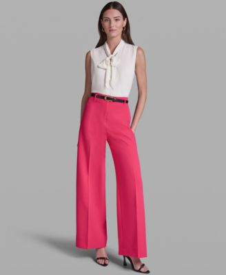 Women's Belted Wide-Leg Pants