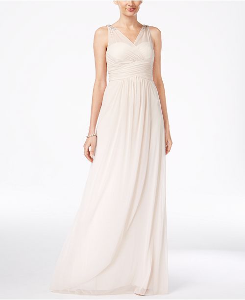 Adrianna Papell Ruched Embellished Gown Reviews Macy S