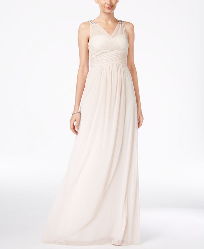 Adrianna Papell Ruched Embellished Gown - Macy's
