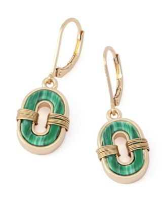Malachite Link Drop Earrings