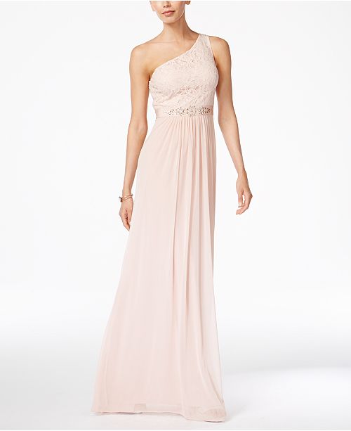 Adrianna Papell Embellished Lace One Shoulder Gown Reviews