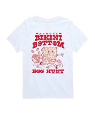 SpongeBob SquarePants Boys' 8-20 Bikini Egg Hunt Short-Sleeve Graphic T-Shirt - White