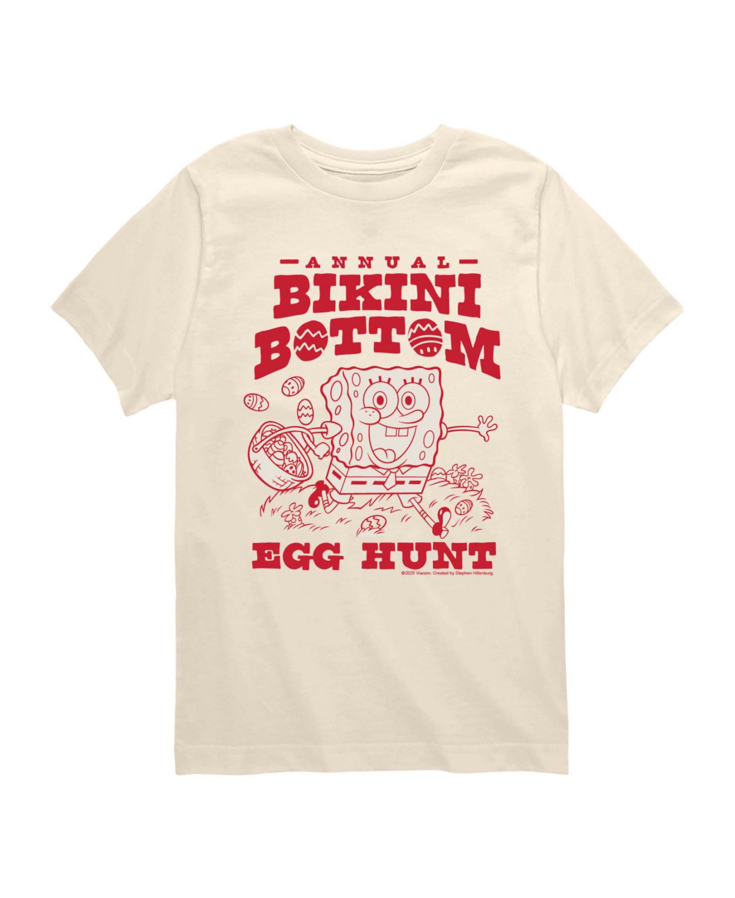 SpongeBob SquarePants Boys' 8-20 Bikini Egg Hunt Short-Sleeve Graphic T-Shirt