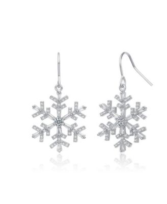 Chic CZ Snowflake Drop Earrings