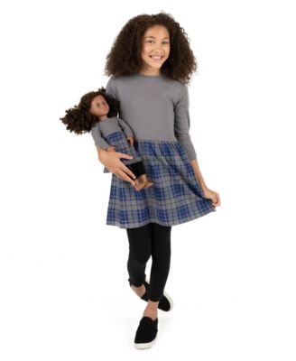 Big Girls Matching Doll 100% Cotton Long Sleeve Skirt Dress