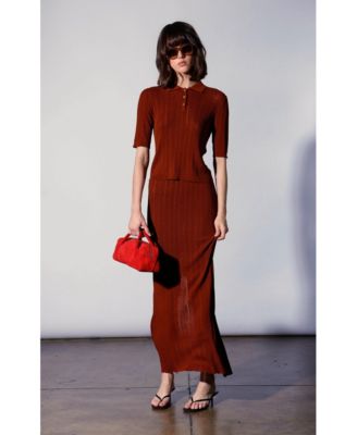 Women's Preston Rope Rib Knit Henley Top