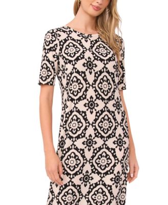 Women's Printed Crew Neck Maxi Dress
