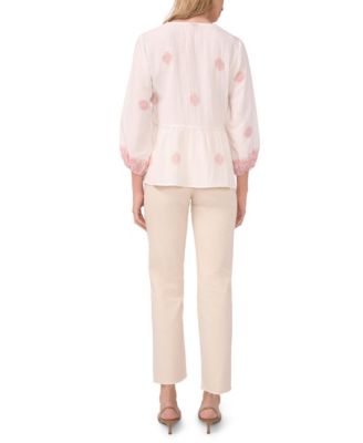 Women's Tie Neck Peasant Blouse