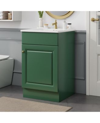 20'' Bathroom Vanity with Sink, Painted MDF Cabinet, Soft Close Door, Adjustable Shelf & Organizer for Small Spaces