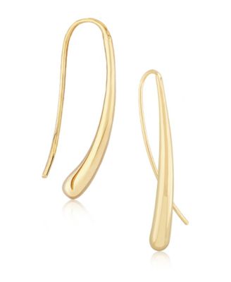 Fluid Teardrop Earrings Set in 14k White or Yellow Gold