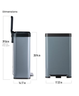 19 Gallon Large Kitchen Trash Can with Soft Close Lid, Liner-Free Stainless Steel Body