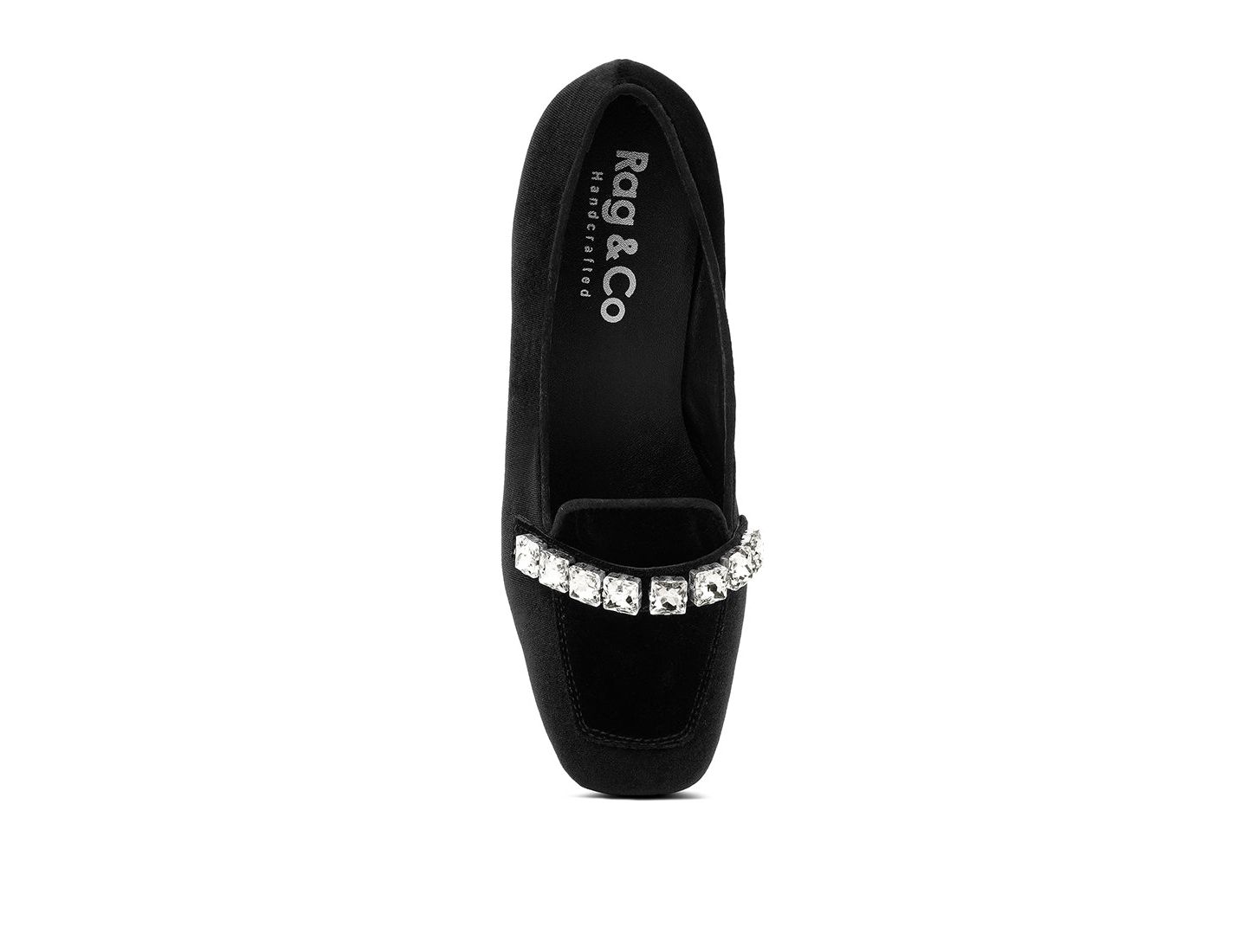 Женские туфли Rag & Co Lamington Diamante Embellished Velvet, цвет: Чёрный — фото 6