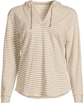 Women's Long Sleeve Slub Hooded Popover