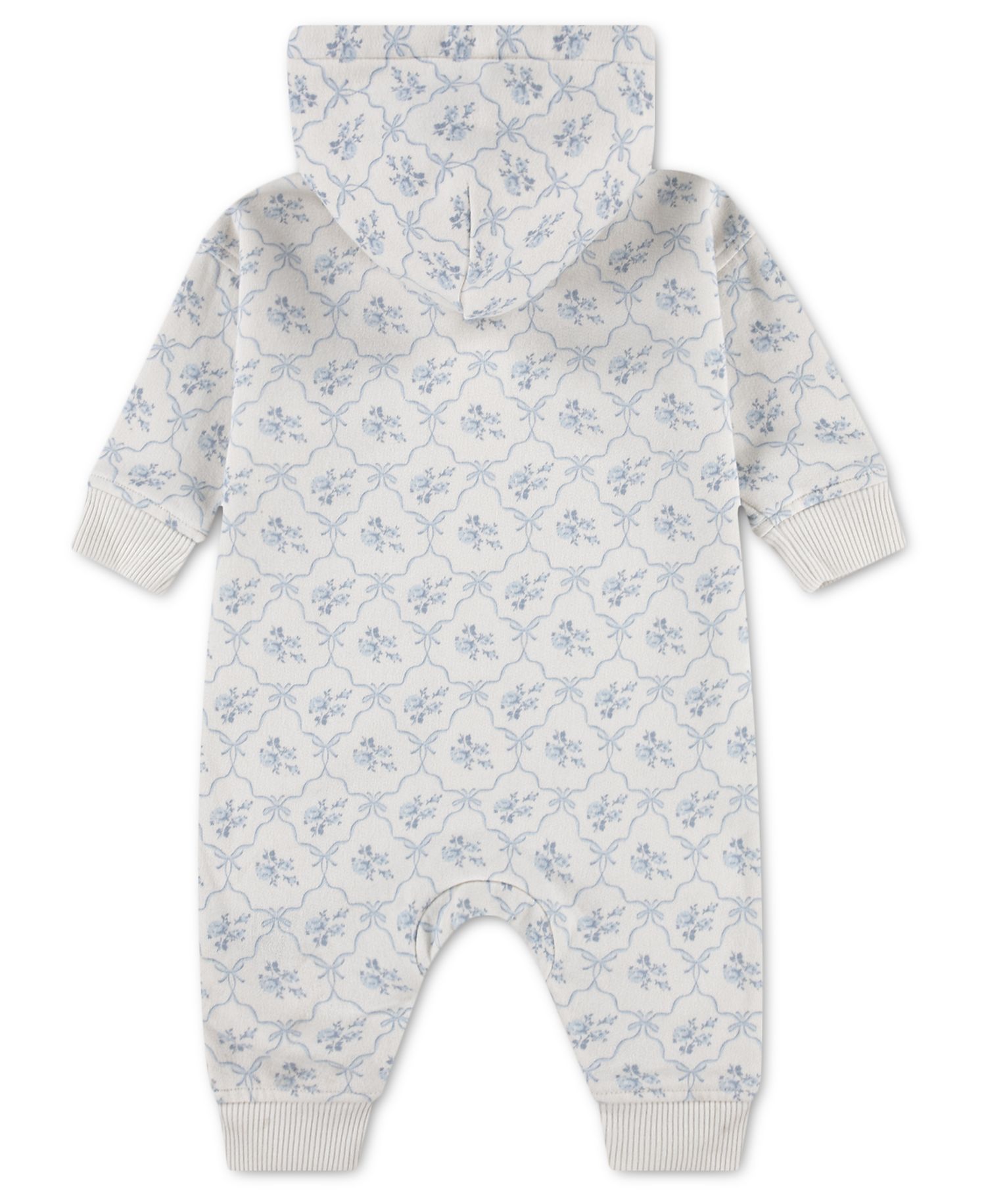 Baby Girls' Printed Hooded Zip Coverall