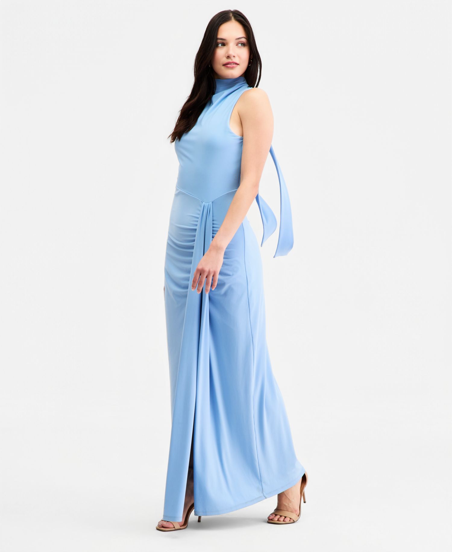 Juniors' Tie-Back Slit-Front Sleeveless Dress