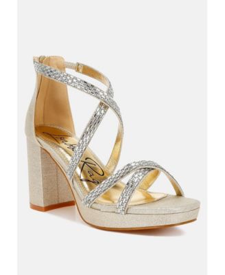 Womens Infatuated Rhinestones Embellished Strappy Sandals