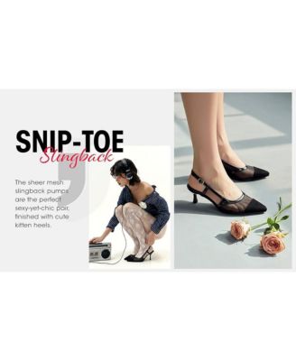 Womens Florina Snip-Toe Slingback Heel Sandals