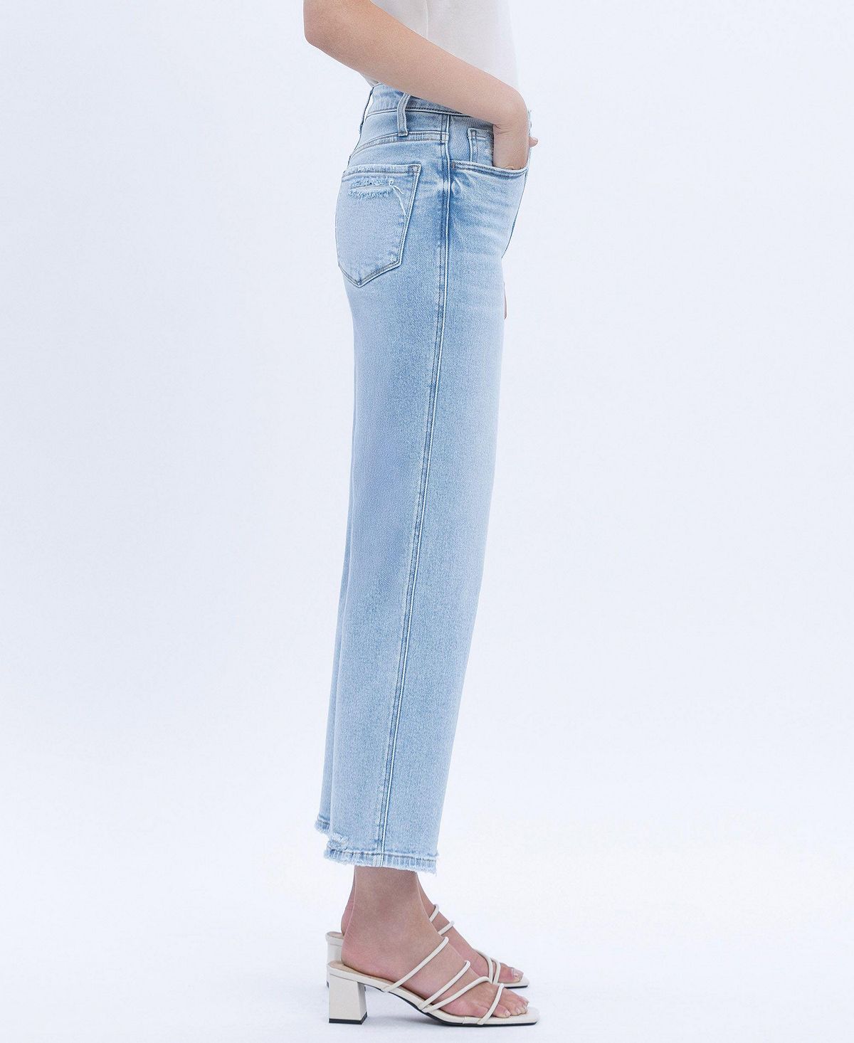 Vervet Women's High Rise Crop Slim Wide Leg Jeans view 5 — MAYCSS fashion products