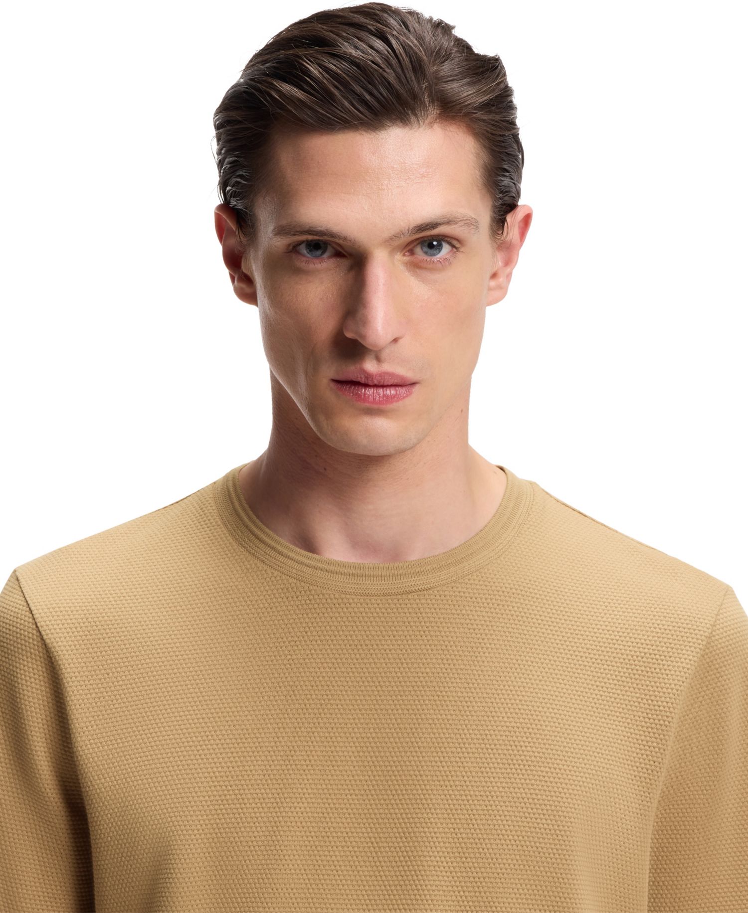Men's Cotton-Blend Regular-Fit Bubble-Jacquard T-Shirt