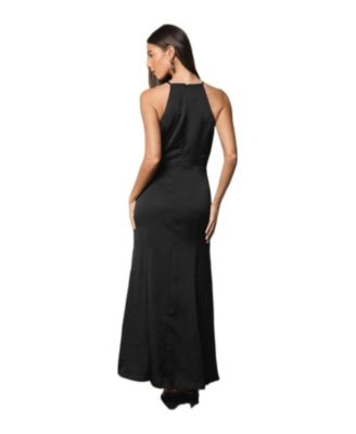 Women's Diamante Bow Halter Maxi Dress