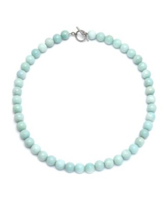 Semi-Precious Natural Amazonite Stone 10MM Bead Strand Collar Necklace 16 Inch