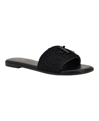 Women's Kamine Woven Logo Flat Slip-On Sandals