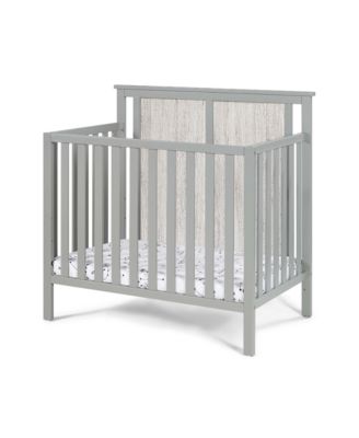  Mini Crib with Mattress Pad 3in1 Convertible Design Reversible Back Panel Three Adjustable Mattress Heights for Baby Nursery