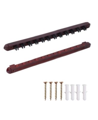 2-Piece Wood 12 Billiard Pool Cue Rack Wall Mounted Holders, Pool Cue Sticks Wall Rack Set.