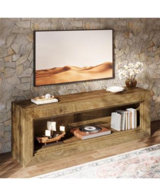 63" TV Stand for 55/60/65/75-Inch TVs, Rustic Extra Long Media TV Console
