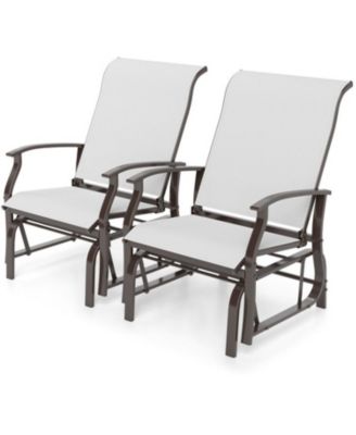 Patio Glider Chair Set of 2 with Ergonomic Seat and Back