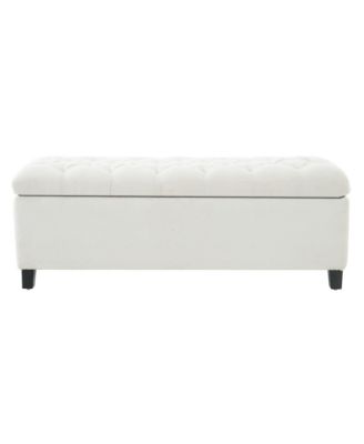 Ottoman Bench with Storage - Boucle Upholstered Ottoman, End of Bed Bench with Wood Legs for Bedroom, Entryway, Window
